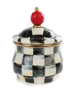 MacKenzie-Childs Courtly Check Enamel Lidded Sugar Bowl