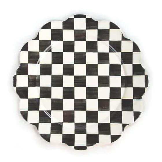 MacKenzie-Childs Courtly Check Enamel Petal Platter