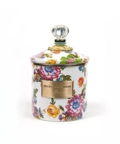 MacKenzie-Childs Flower Market Small Canister - White