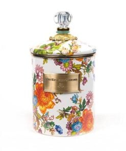 MacKenzie-Childs Flower Market Medium Canister - White