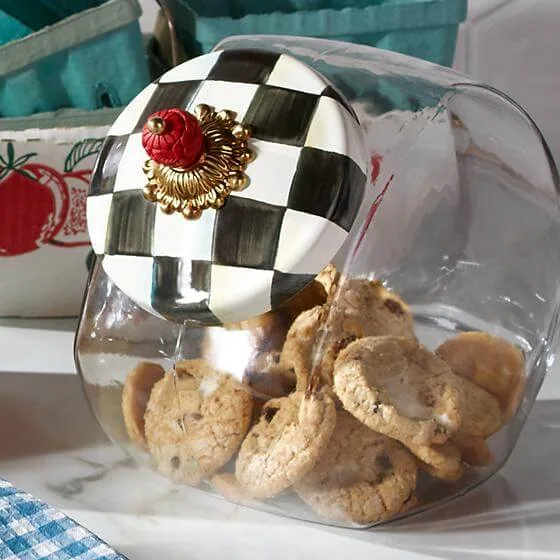 MacKenzie-Childs Cookie Jar with Courtly Check Enamel Lid - Image 2