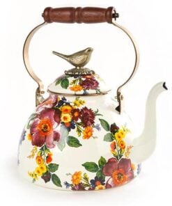 MacKenzie-Childs Flower Market 3 Qt. Tea Kettle with Bird
