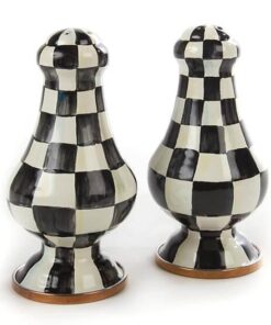 MacKenzie-Childs Courtly Check Enamel Large Salt & Pepper Shakers