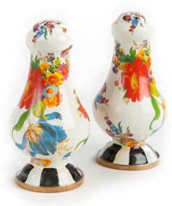 MacKenzie-Childs Flower Market Large Salt & Pepper Shakers - White