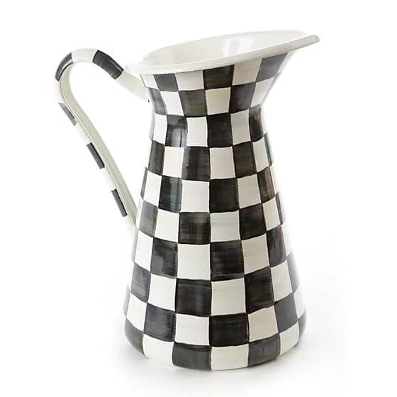 MacKenzie-Childs Courtly Check Enamel Practical Pitcher- Large