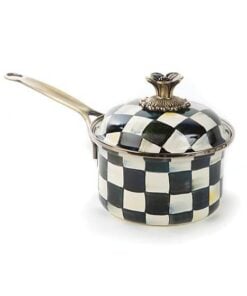MacKenzie-Childs Courtly Check Enamel 1 Qt. Saucepan