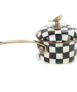 MacKenzie-Childs Courtly Check Enamel 2.5 Qt. Saucepan