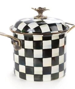 MacKenzie-Childs Courtly Check Enamel 7 Qt. Stockpot