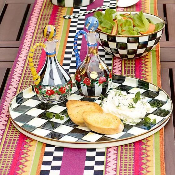 MacKenzie-Childs Courtly Check Enamel Round Tray - Image 2