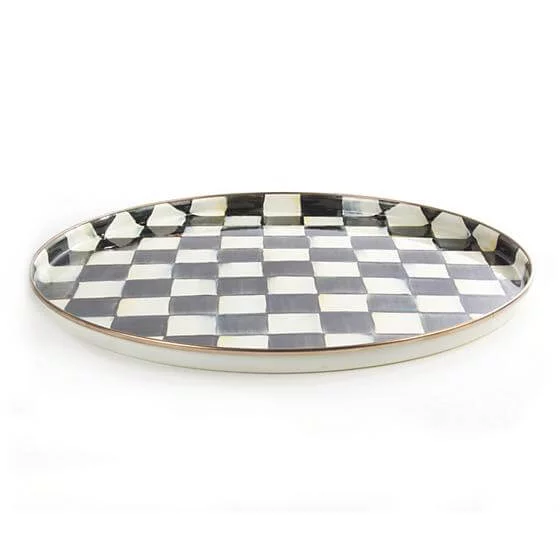 MacKenzie-Childs Courtly Check Enamel Round Tray - Image 3