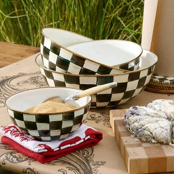 MacKenzie-Childs Courtly Check Enamel Everyday Bowl - Large - Image 2