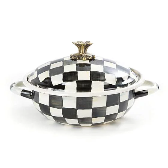 MacKenzie-Childs Courtly Check Enamel Casserbole - Medium