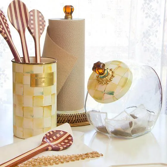 MacKenzie-Childs Parchment Check Enamel Utensil Holder - Image 2