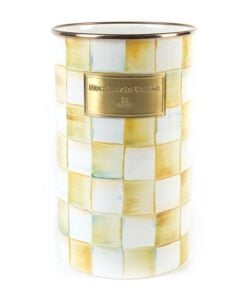 MacKenzie-Childs Parchment Check Enamel Utensil Holder