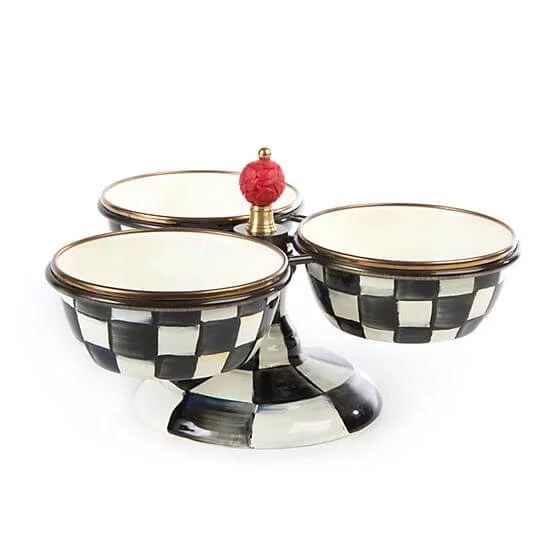MacKenzie-Childs Courtly Check Enamel Triplicity