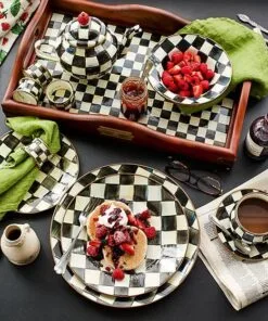MacKenzie-Childs Courtly Check Enamel Saucer, view 2