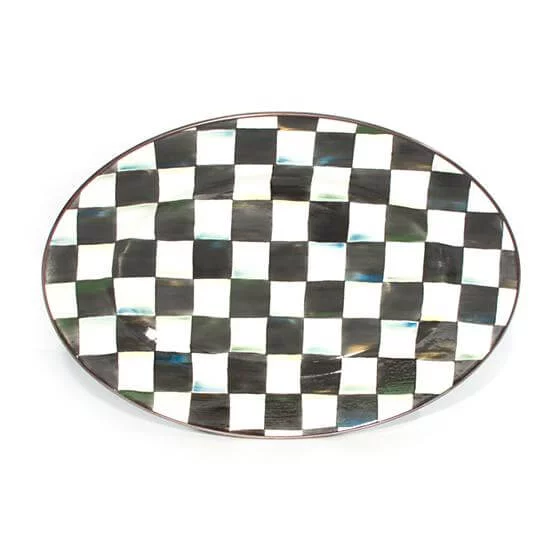 MacKenzie-Childs Courtly Check Enamel Oval Platter - Small