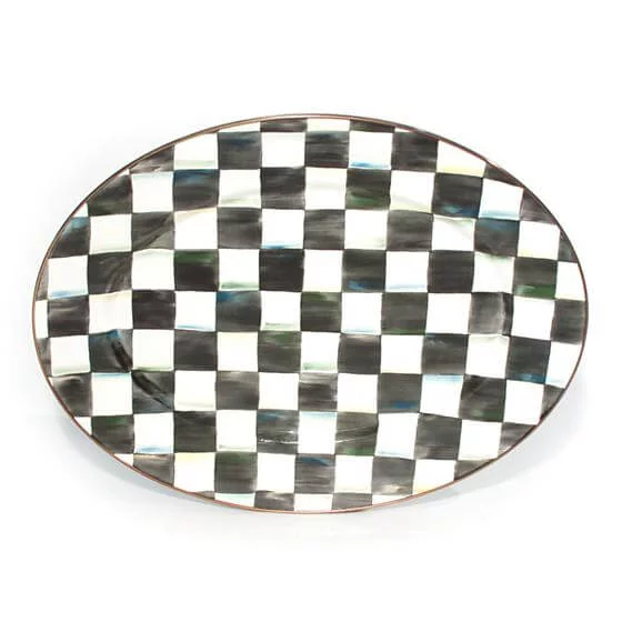 MacKenzie-Childs Courtly Check Enamel Oval Platter - Medium