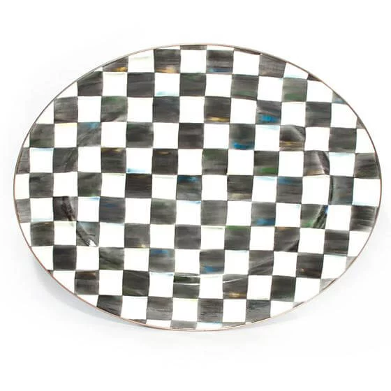 MacKenzie-Childs Courtly Check Enamel Oval Platter - Large