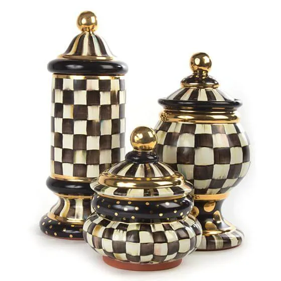 MacKenzie-Childs Courtly Check Globe Canister - Image 2