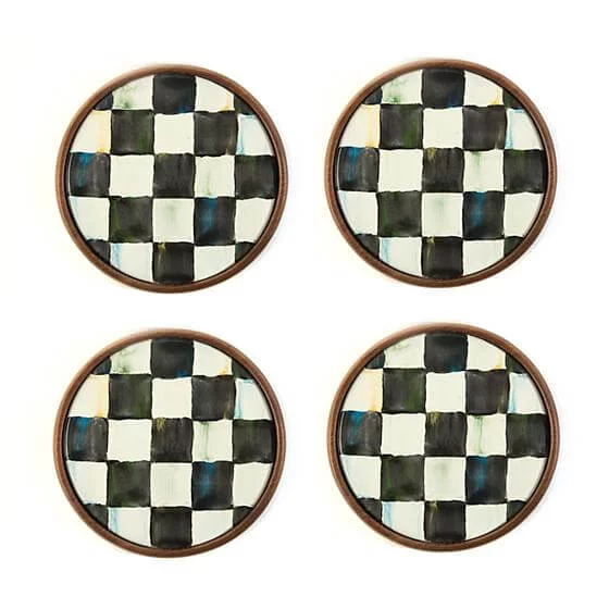 MacKenzie-Childs Courtly Check Coasters - Set of 4