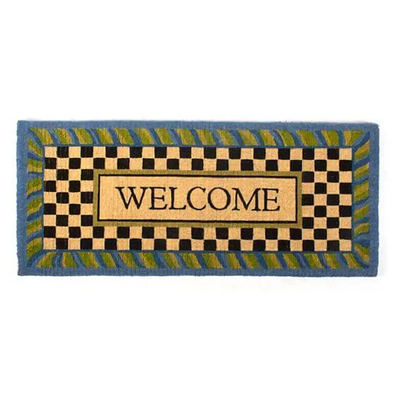 MacKenzie-Childs - Periwinkle Double Door Welcome Mat