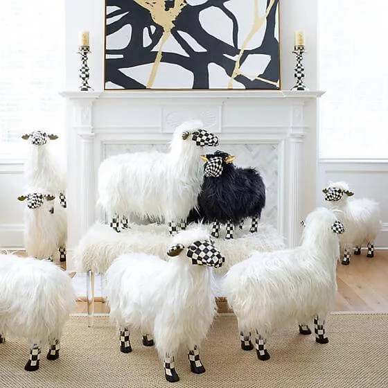 MacKenzie-Childs Courtly Check White Sheep - Large - Image 3