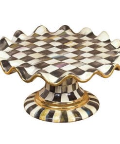 MacKenzie-Childs Courtly Check Fluted Cake Stand