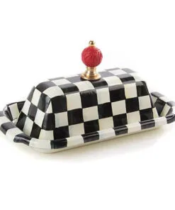 MacKenzie-Childs Courtly Check Enamel Butter Box