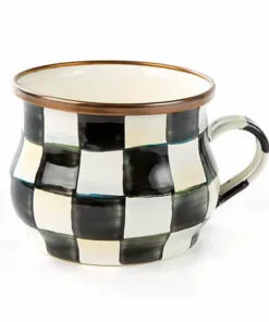 MacKenzie-Childs Courtly Check Enamel Teacup