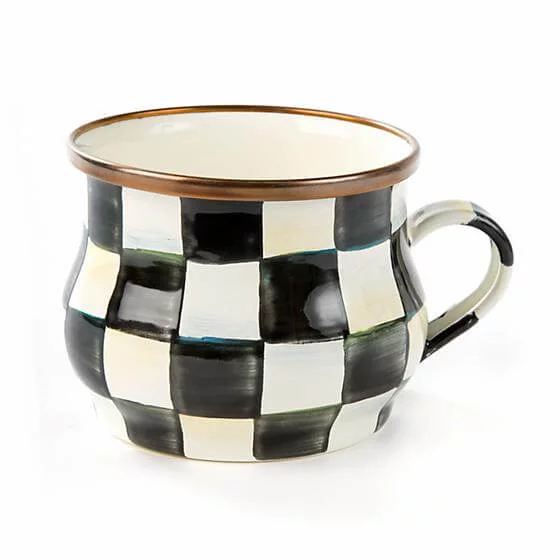 MacKenzie-Childs Courtly Check Enamel Teacup