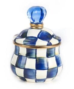 MacKenzie-Childs Royal Check Lidded Sugar Bowl