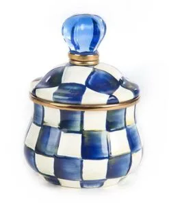 MacKenzie-Childs Royal Check Lidded Sugar Bowl