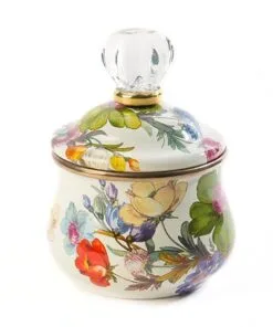 MacKenzie-Childs Flower Market Lidded Sugar Bowl - White