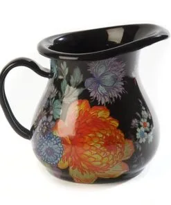 MacKenzie-Childs Flower Market Creamer - Black