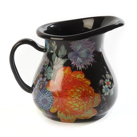 MacKenzie-Childs Flower Market Creamer - Black
