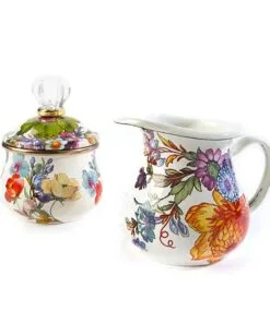 MacKenzie-Childs Flower Market Creamer - White, view 2