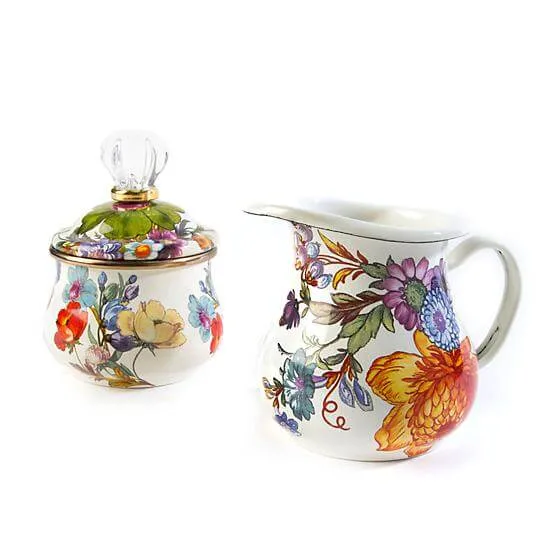 MacKenzie-Childs Flower Market Creamer - White, view 2