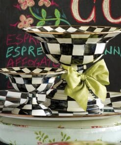MacKenzie-Childs Courtly Check Enamel Compote - Large, view 3