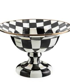 MacKenzie-Childs Courtly Check Enamel Compote - Large
