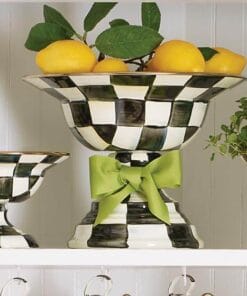 MacKenzie-Childs Courtly Check Enamel Compote - Large, view 5