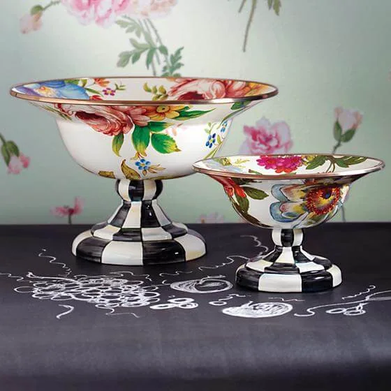 MacKenzie-Childs Flower Market Large Compote - White - Image 2