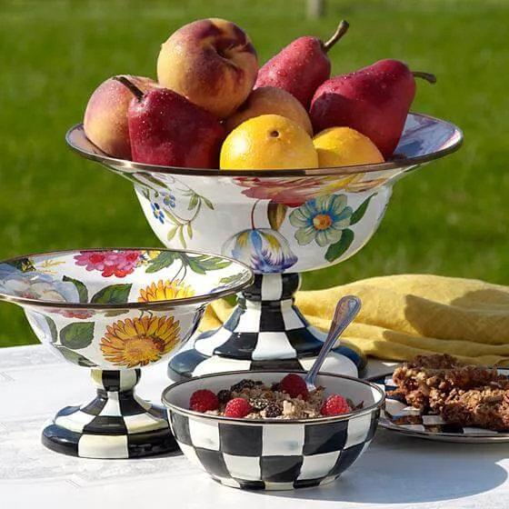 MacKenzie-Childs Flower Market Large Compote - White - Image 4