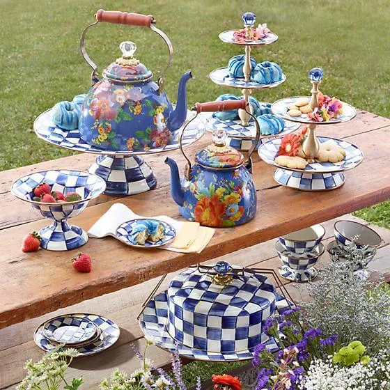 MacKenzie-Childs Royal Check Two Tier Sweet Stand - Image 2