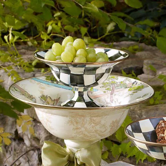 MacKenzie-Childs Courtly Check Enamel Compote - Small - Image 4