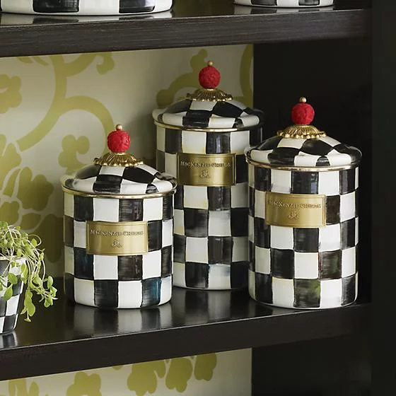 MacKenzie-Childs Courtly Check Enamel Canister - Medium - Image 2