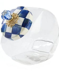 MacKenzie-Childs Royal Check Cookie Jar with Enamel Lid