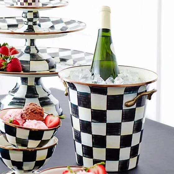 MacKenzie Childs Courtly Check Enamel Wine Cooler - Image 2
