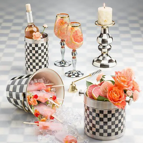 MacKenzie Childs Courtly Check Enamel Wine Cooler - Image 3