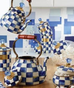 MacKenzie-Childs Royal Check Tea Kettle - 3 Quart - Image 3
